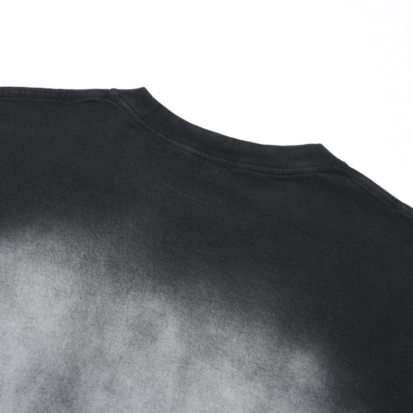 Square Patch Monkey Washed Drop Shoulder T-Shirt - 250 GSM