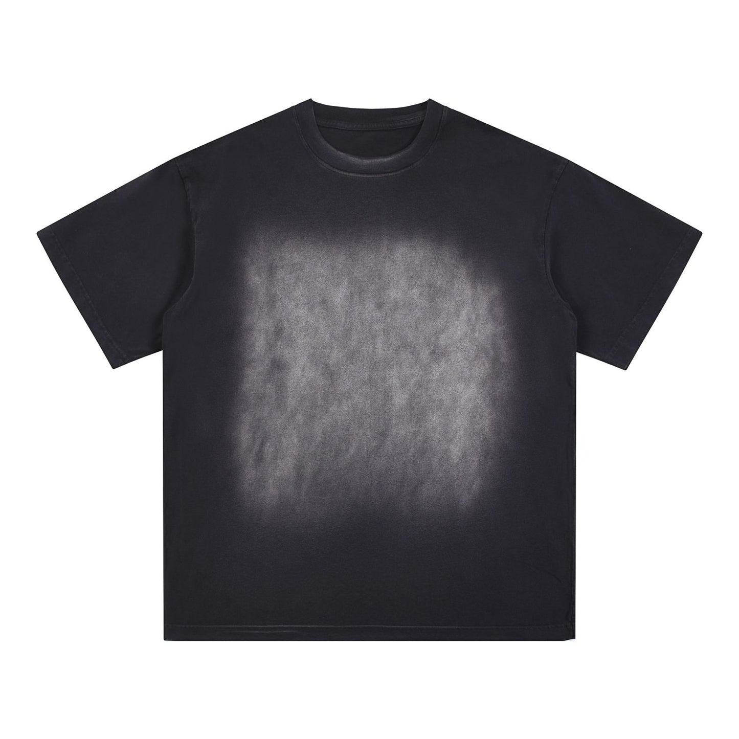 Square Patch Monkey Washed Drop Shoulder T-Shirt - 250 GSM