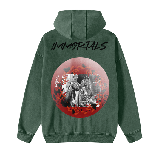 Streetwear Acid Washed Zip Fleece  Hoodie Jacket - 360 GMS