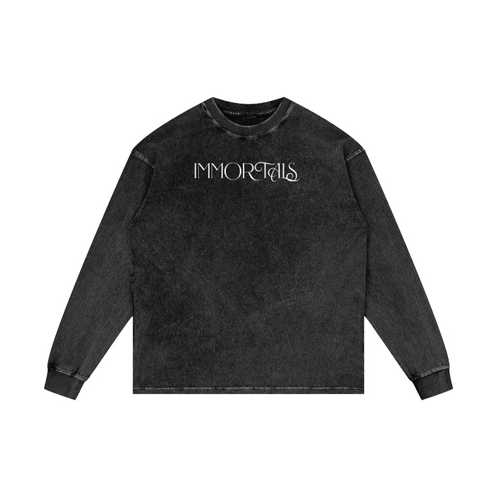 HAWK AND HORSE Acid Wash Oversize Long Sleeve T-Shirt - 250 GSM