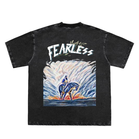 SINGH Double Neckline Scattered Edge Frayed Vintage Washed T-Shirt - 250 GSM