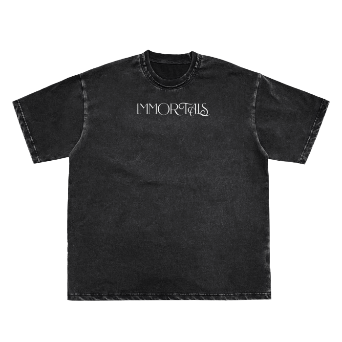 SIDHU Double Neckline Scattered Edge Frayed Vintage Washed T-Shirt - 250 GSM