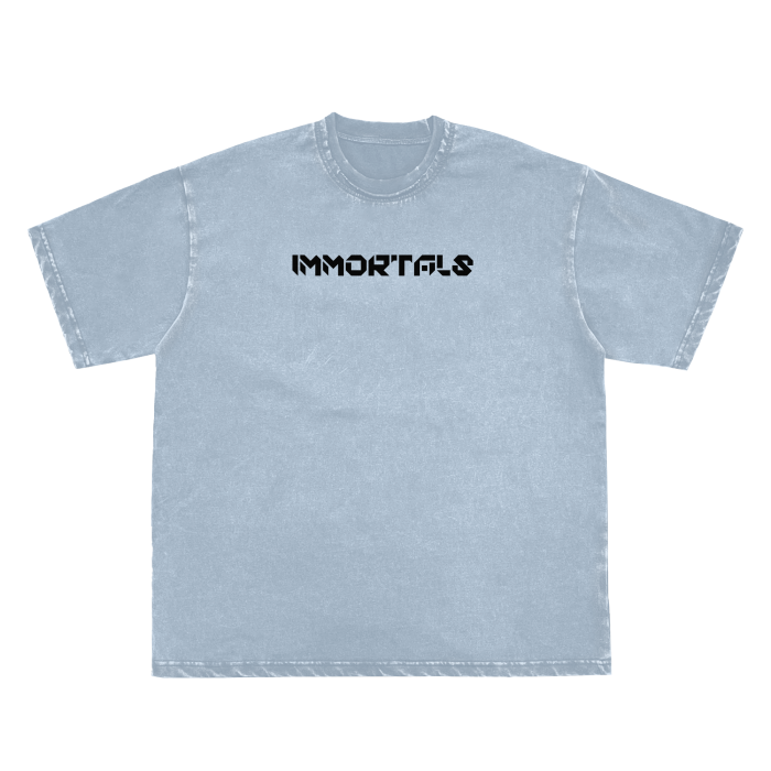 SIDHU Double Neckline Scattered Edge Frayed Vintage Washed T-Shirt - 250 GSM
