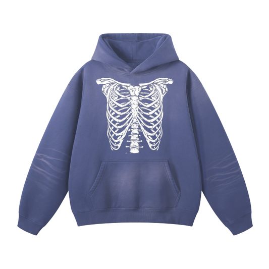 Streetwear Unisex Monkey Washed Dyed Fleece Hoodie
