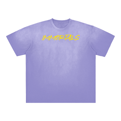 KING  Vintage Washed Aged Gradient Frayed T-Shirt - 250 GSM