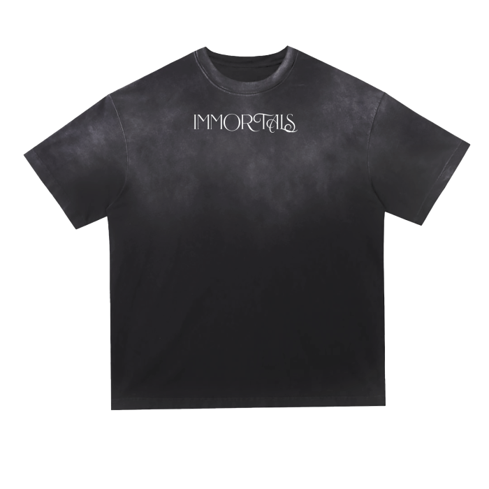 HORSE AND HAWK （Black）Classic Wash Gradient T-shirt - 250 GSM